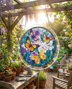 Acrylic Jigsaw Puzzle Suncatcher - Butterflies in Bloom