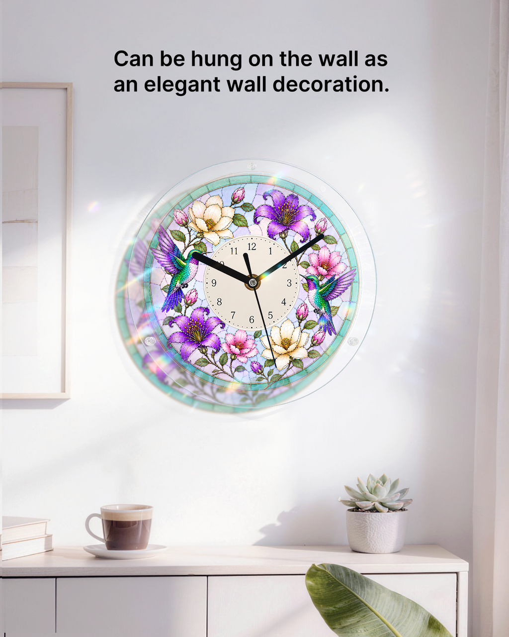 DIY Acrylic Puzzle Clock Kit - Spring Hummingbirds Bloom