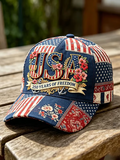 Unisex 250th Anniversary America 1776-2026 Flower Art Print Casual Hat