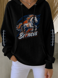 Women'S Football Printed Hooded Sweatshirt