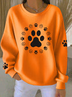 Women's Dog Paw Print Casual Sweatshirt