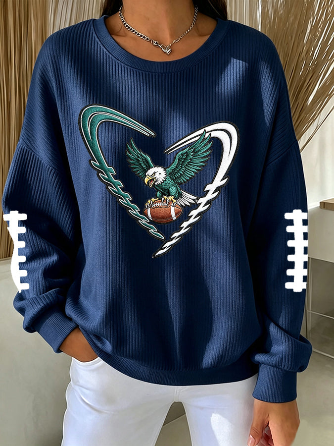 Women'S Football Print Casual Sweatshirt