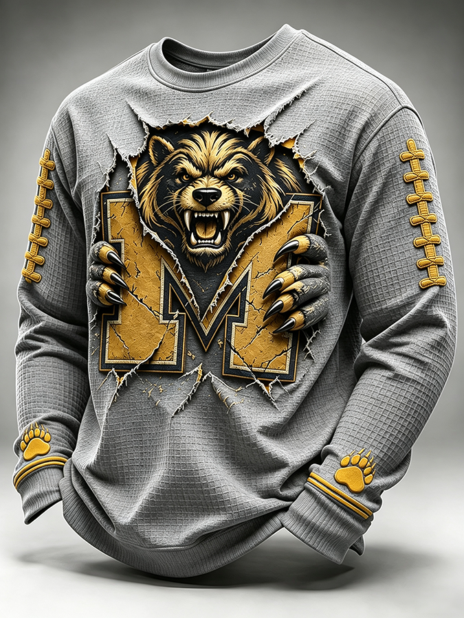 Men'S Football Enthusiast Sports Waffle Top
