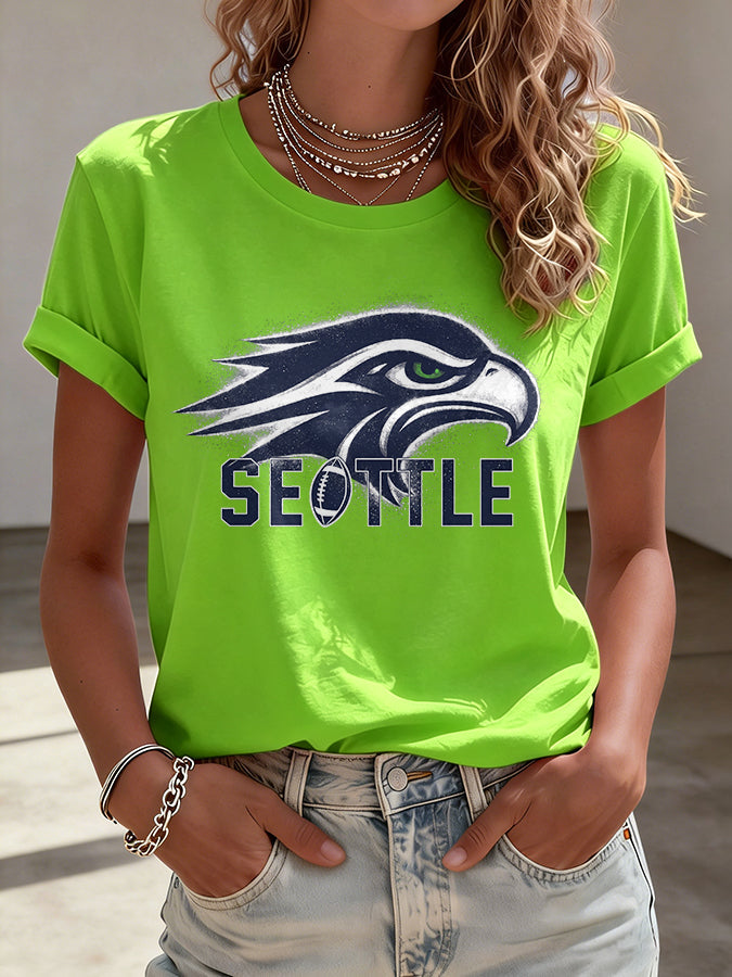 Women'S Football Print Casual T-Shirt