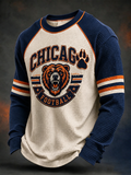 Men'S Football Gameday Gift For Football Fans Casual Waffle Long Sleeve Top
