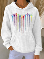 Women'S Dog Paw Heart Printed Hoodie