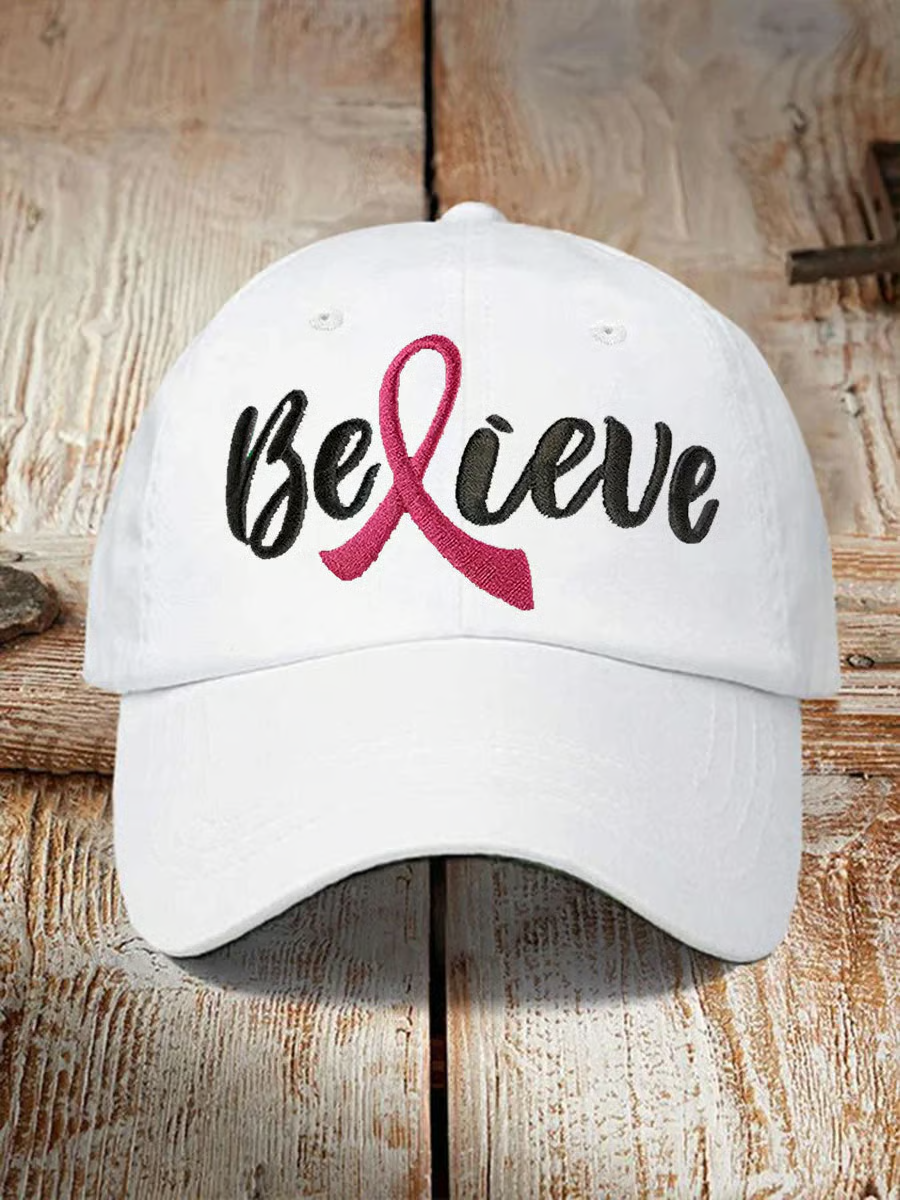 Unisex Breast Cancer Awareness Floral Hat