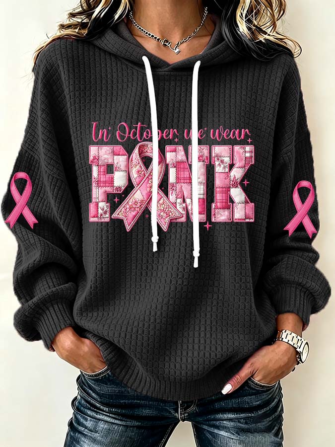 Women'S Casual Pink Style Hoodie