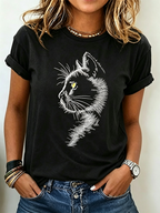 Cute Cat Claw Printed Casual T-Shirt