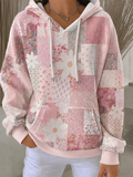 Women'S Floral Hooded Sweatshirt