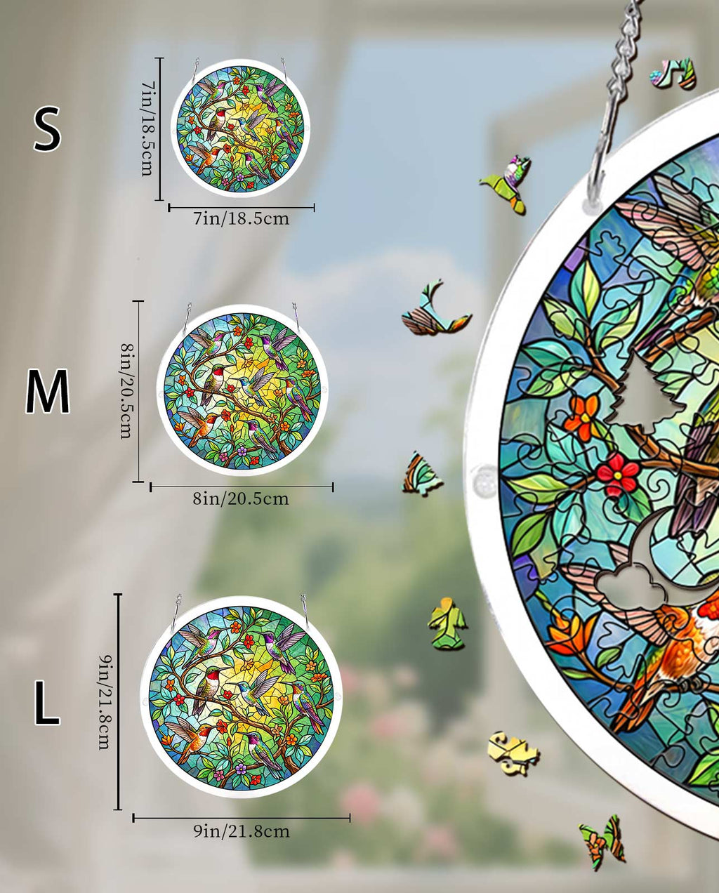 Acrylic Jigsaw Puzzle Suncatcher - Emerald Forest Prism