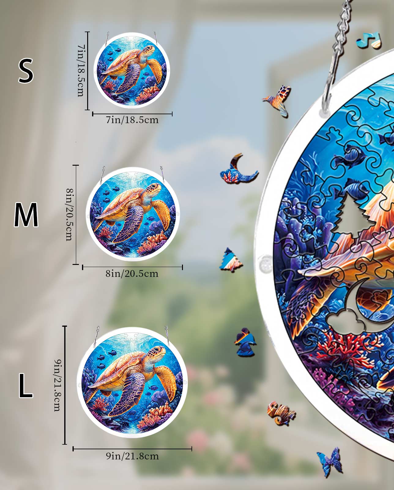 Acrylic Jigsaw Puzzle Suncatcher - Starsea Turtle