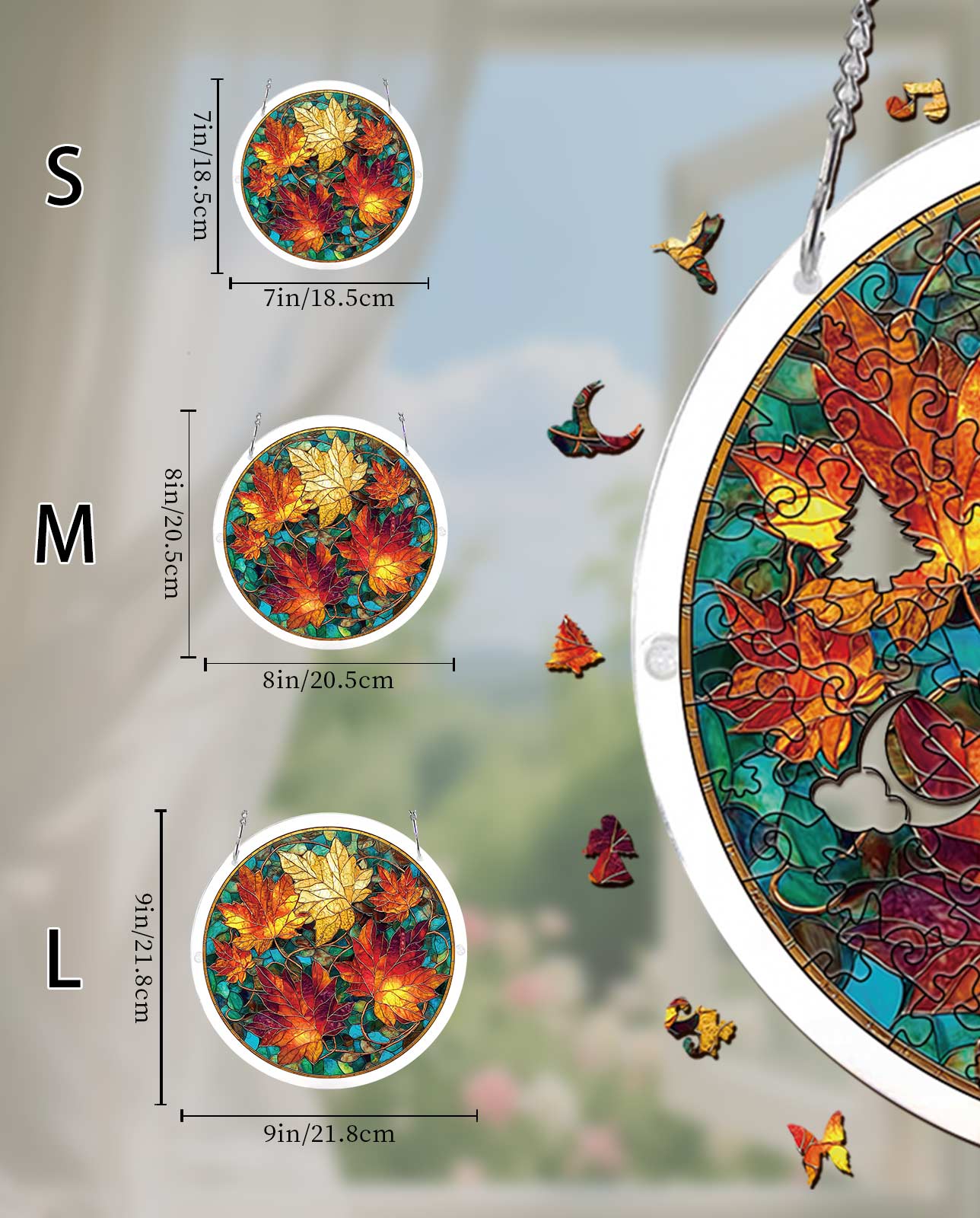 Acrylic Jigsaw Puzzle Suncatcher - Golden Maple