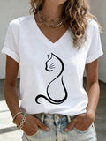 Women'S Cat Print T-shirt