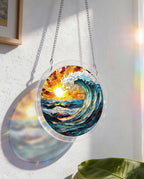 Acrylic Jigsaw Puzzle Suncatcher - Sunflare Ocean Crest