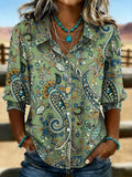 Women's Casual Retro Cotton Linen Shirt