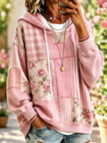 Women's Geometric Art Flower Hoodie