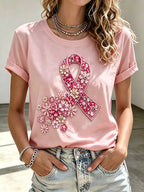 Women'S Breast Cancer Promotion Printed Casual T-Shirt
