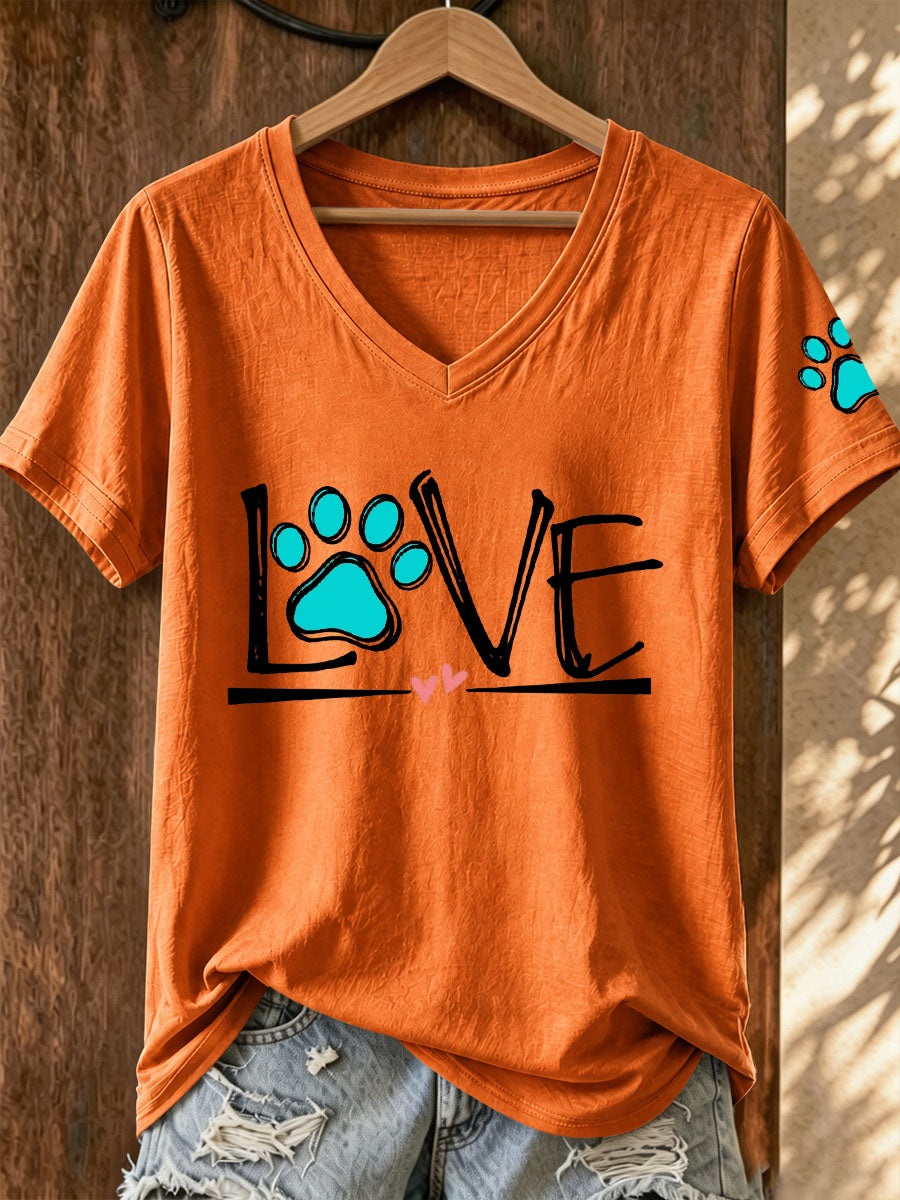 Women's Dog Paw Print T-shirt