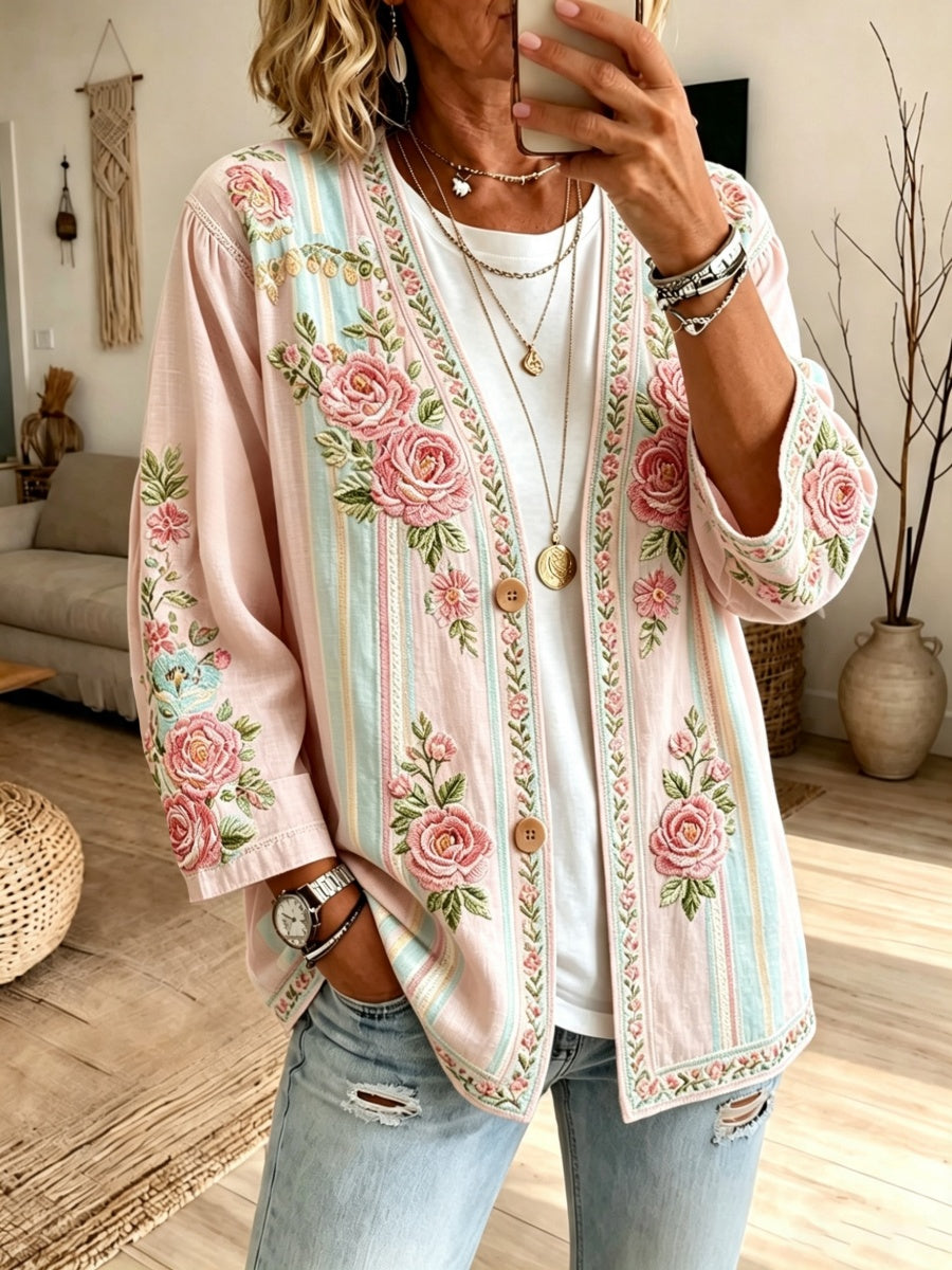 Women's Boho Floral Print Cardigan