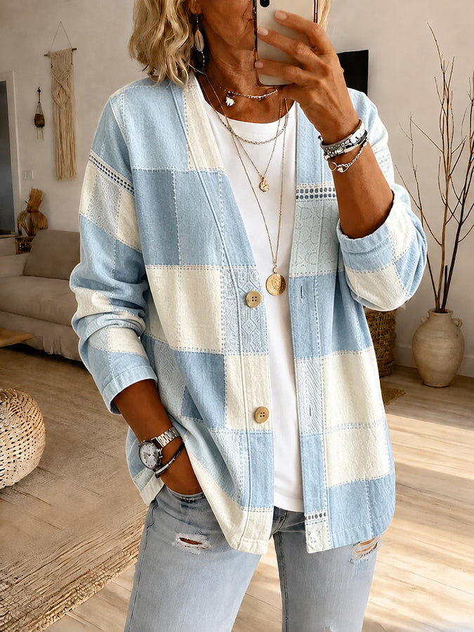 Women's Casual Plaid Art Cardigan