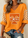 Women'S Football Print Waffle Top
