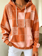 Women's Vintage Hoodie Geometric Hoodie
