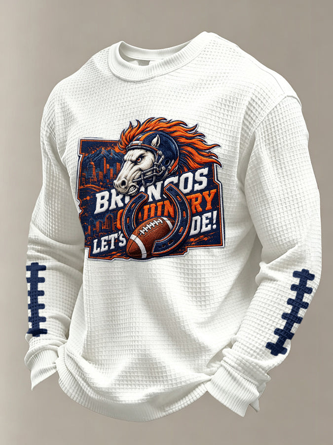Men'S Football Fans Printed Waffle T-Shirt