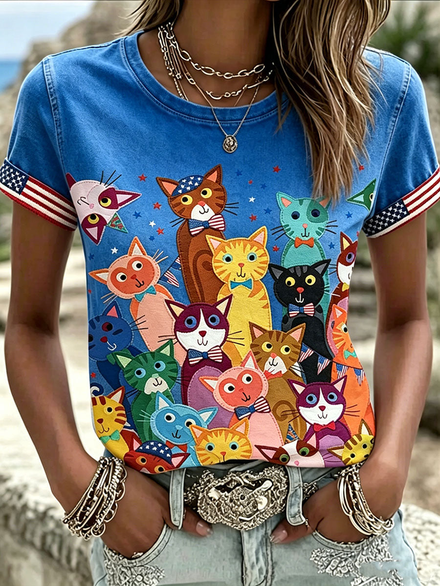 Women's American cat T-Shirt