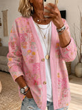 Women'S Floral Print Casual Cardigan