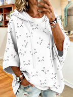 Women'S Vintage Cat Print Hoodie