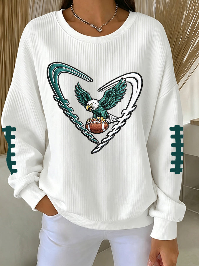 Women'S Football Print Casual Sweatshirt