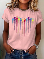 Women's Cute Paw Printed T-shirt