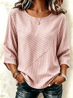 Women's Striped Round Neck Casual Top