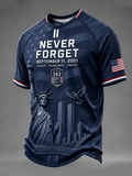 "Never Forget" 9/11 Commemorative Graphic T-Shirt