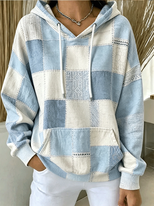 Women's Vintage Hoodie Geometric Hoodie