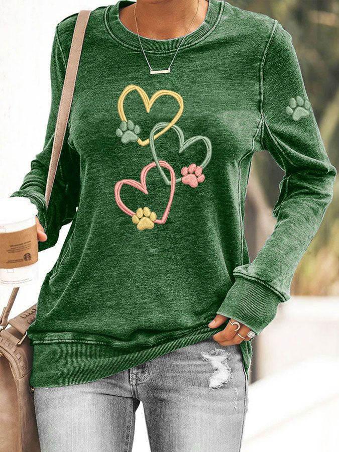 Women's Heart Paw printed hoodie