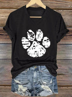 Women'S Dog Paw Print T-shirt