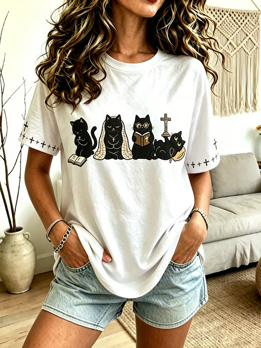 Women's _Faith_ Cat-Print Top
