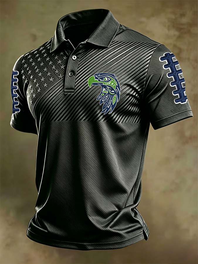 Men'S Retro Football Polo Shirt