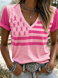 Women'S Breast Cancer Awareness Printed Casual T-Shirt