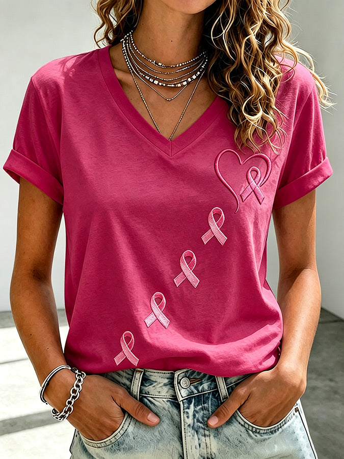 Women'S Breast Cancer Belief Printed T-Shirt