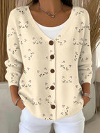 Women'S Cat Printed Casual Cardigan
