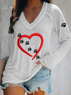 Women's Paw Print Long Sleeve T-shirt
