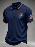 Men'S Rugby Fan Printed Casual Polo Shirt