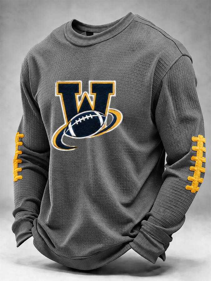 Men'S Football Printed Waffle T-Shirt