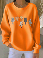 Women'S Cute Cat Printed Casual Texture Sportswear