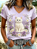 Women's Alzheimer's Awareness V-neck Short-sleeved T-shirt