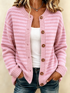 Women'S Casual Striped Knitted Cardigan