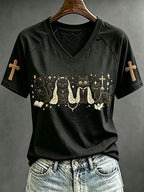 Women's Fun Christian-Themed Cat T-Shirt
